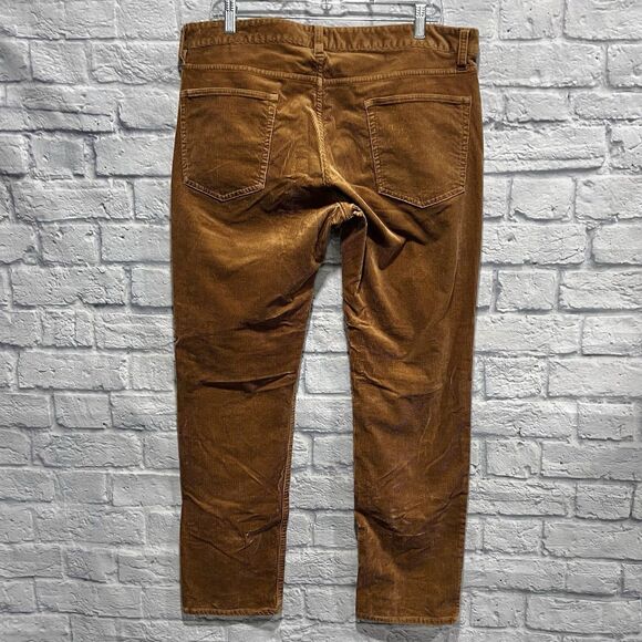 Bonobos Corduroy Pants Men Brown Tailored Straight Dress Chino Sz 35/32 (36X30) - Picture 3 of 14